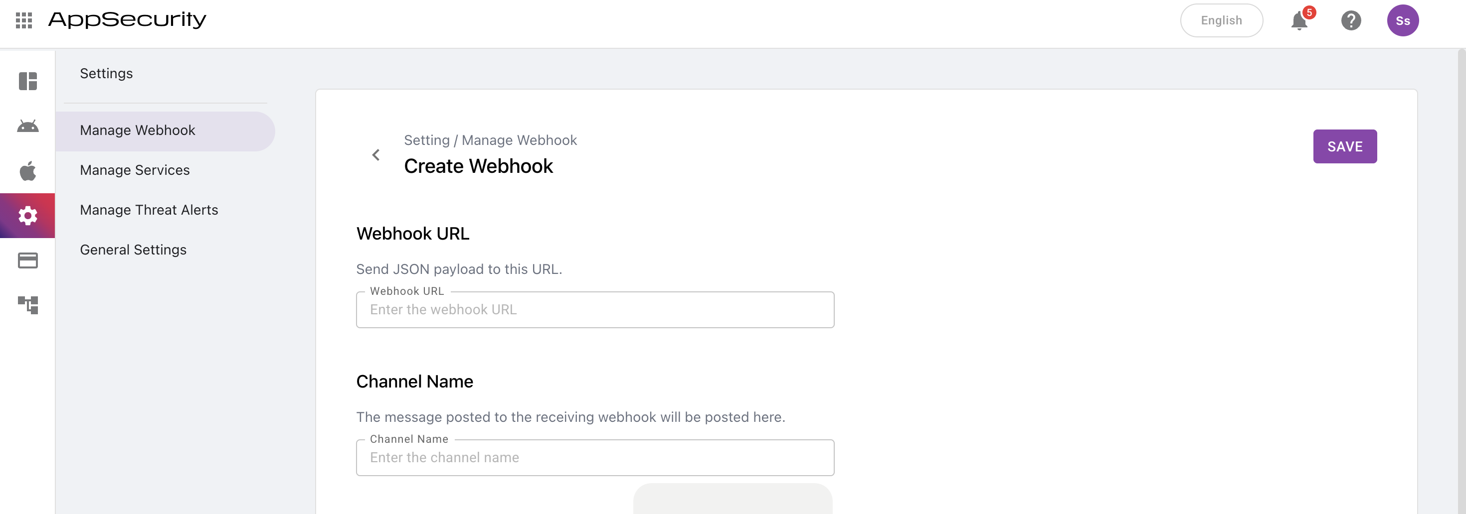Manage Webhook Create
